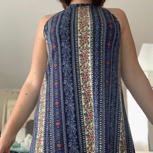 mock neck floral print dress